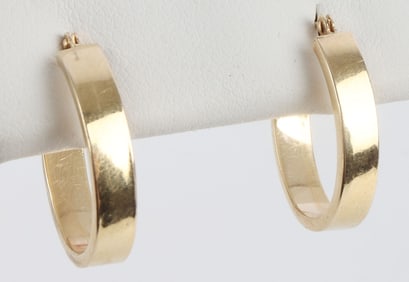14K YELLOW GOLD HOOP EARRINGS
