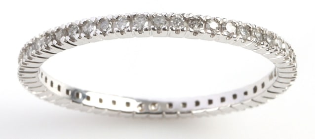 DIAMOND 14K WHITE GOLD INFINITY BAND 1.43MM