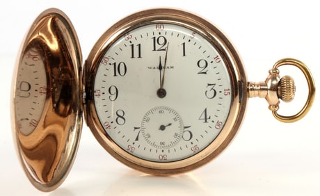 WWI WALTHAM POCKET WATCH 12S 15 JEWEL GOLD FILL