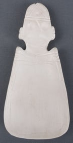 TAINO PRECOLUMBIAN SHELL SPOON WITH CARVED HEAD