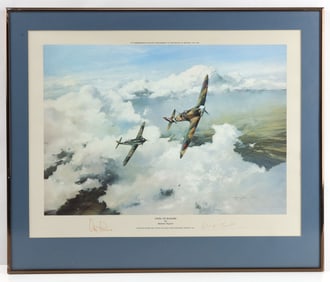 ROBERT TAYLOR WWII BATTLE OF BRITAIN PRINT SIGNED