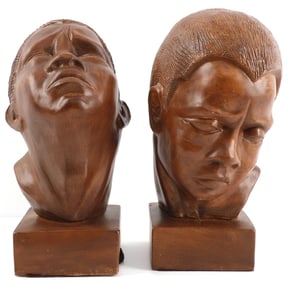 2 BLACK AMERICANA PORTRAIT BUSTS MARIE BROWER 1961