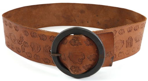 PLAINS INDIAN LEATHER IMPRESSED BELT