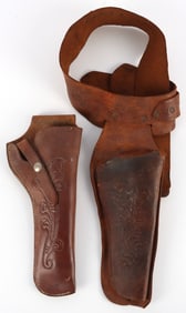 LOT OF 2 LEATHER HOLSTERS GEORGE LAWRENCE