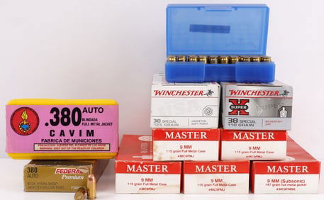 LOT 500 RDS PISTOL 9MM 380 AUTO 38 SPCL MIXED AMMO