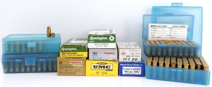 LOT 600 RDS RELOADED PISTOL 45 380 AUTO 44 MAG