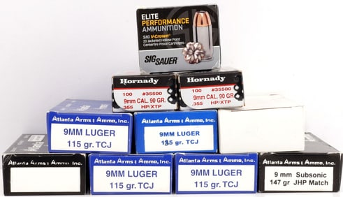 APPROX 500 RELOADED MIXED 9MM AMMO LOT