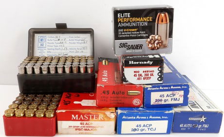 410 RDS RELOADED PISTOL 45 AUTO ACP AMMO LOT
