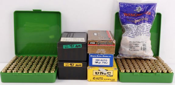 APPROX 500 RDS RELOADED MIXED PISTOL AMMO LOT