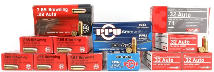 600 ROUNDS .32 AUTO 71GR FMJ PISTOL AMMUNITION