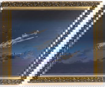 RAY WADDEY MESSERSCHMITT BF110 CANVAS PAINTING