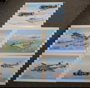 LOT OF 5 MCLACHLEN US AIR FORCE PLANE PAINTINGS
