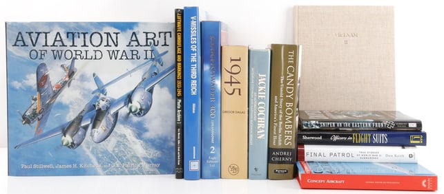 LOT OF 12 WWII MILITARY HISTORY & REFERENCE BOOKS