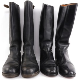 2 PAIR OF WWII GERMAN LEATHER CALVARY BOOTS