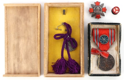 LOT 3 JAPANESE WWII-ERA MILITARY BADGES KIA ETC