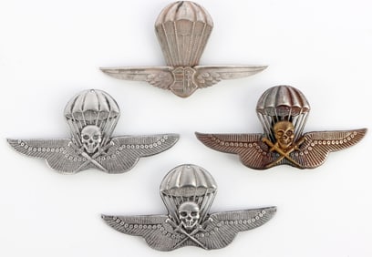 4 HUNGARIAN PARATROOPER WINGS 3 WWII 1 POSTWAR