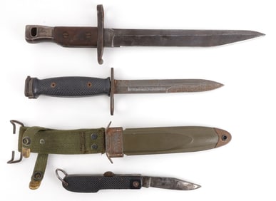 LOT OF 3 ROSS RIFLES & M7 BAYONETS