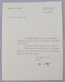 WWII GERMAN REICH ADOLF HITLER SIGNED THANK YOU