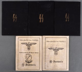 WWII GERMAN THIRD REICH SS AUSWEIS ID BOOKLET LOT