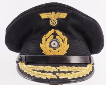 WWII GERMAN THIRD REICH KRIEGSMARINE ADMIRAL VISOR