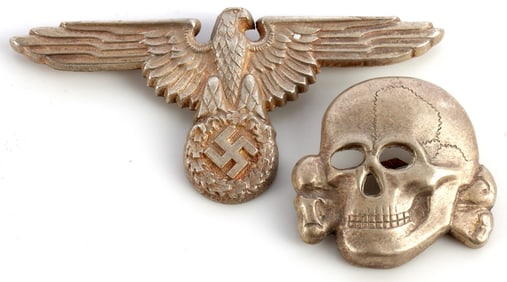 2 PC SS VISOR PIN SET WWII GERMAN THIRD REICH