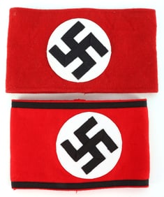 LOT OF 2 WWII GERMAN THIRD REICH NSDAP SS ARMBANDS