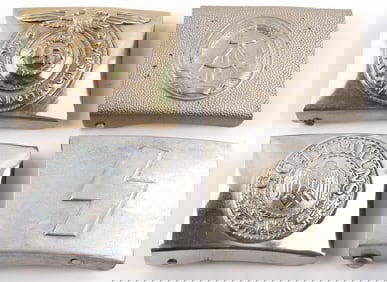 4 WWII GERMAN REICH HITLERJUGEND & EM BELT BUCKLES