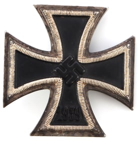 WWII GERMAN IRON CROSS 1ST CLASS PINBACK MARKED 50