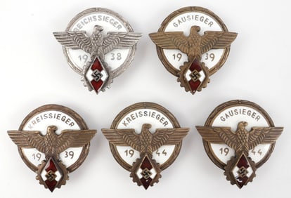 LOT 5 WWII THIRD REICH HITLERJUGEND RALLY BADGES