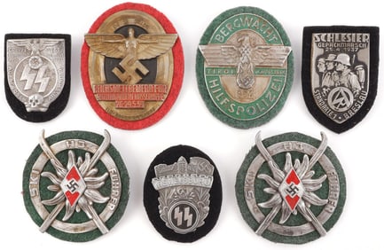 LOT OF 7 WWII GERMAN THIRD REICH SHIELDS