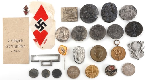 LOT 25 WWII GERMAN THIRD REICH TINNIES & CURRENCY