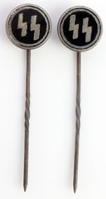 2 WWII GERMAN THIRD REICH SS ENAMELED STICKPIN LOT