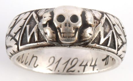 WWII 1944 DATE HIMMLER SS SILVER HONOR RING