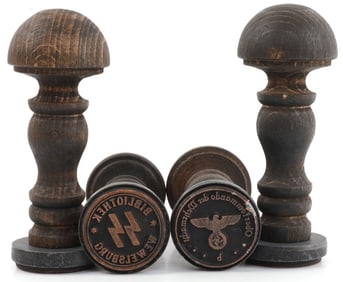 LOT OF 4 WWII GERMAN THIRD REICH SS HAND STAMPS