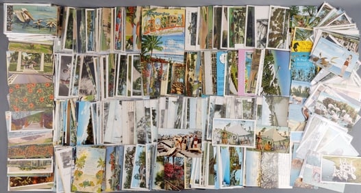 LARGE LOT 400 VINTAGE & ANTIQUE FLORIDA POSTCARDS