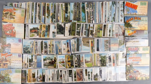 LARGE LOT 350 VINTAGE & ANTIQUE FLORIDA POSTCARDS