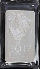 2027 ROOSTER YEAR 10 OZT OUNCE 999 FINE SILVER BAR