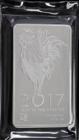 2017 ROOSTER YEAR 10 OZT OUNCE 999 FINE SILVER BAR
