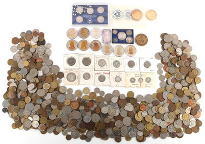 12 + POUNDS OF UNSEARCHED U.S. & WORLD COIN LOT