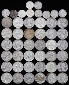 $10 FACE 90% SILVER QUARTERS AND DIMES