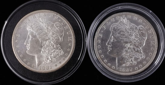 1881 1887 MINT STATE MORGAN SILVER DOLLAR COINS