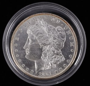 1881 S GEM PROOF LIKE MORGAN SILVER DOLLAR COIN