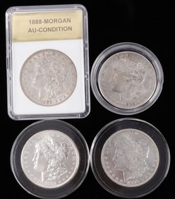 4 1883 S 1881 S 1900 S 1888 MORGAN SILVER DOLLARS