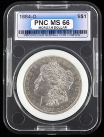 1884-O MORGAN SILVER DOLLAR MS 66