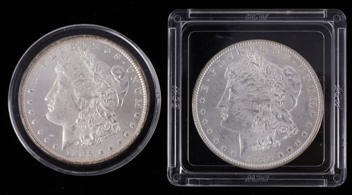 1885 O & 1898 MINT STATE MORGAN SILVER DOLLAR COIN