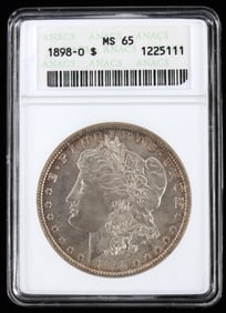 1898-0 MORGAN SILVER DOLLAR ANACS MS 65