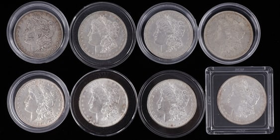 LOT OF 8 VF OR BETTER MORGAN SILVER DOLLAR COINS