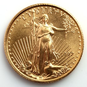 1997 GOLD 1/10 OZT OUNCE AMERICAN EAGLE BU COIN