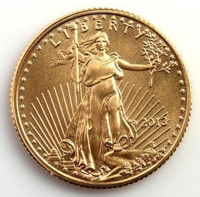 2013 GOLD 1/10 OZT OUNCE AMERICAN EAGLE BU COIN