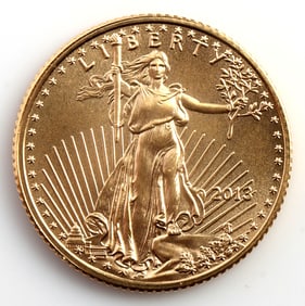 2013 GOLD 1/10 OZT OUNCE AMERICAN EAGLE BU COIN
